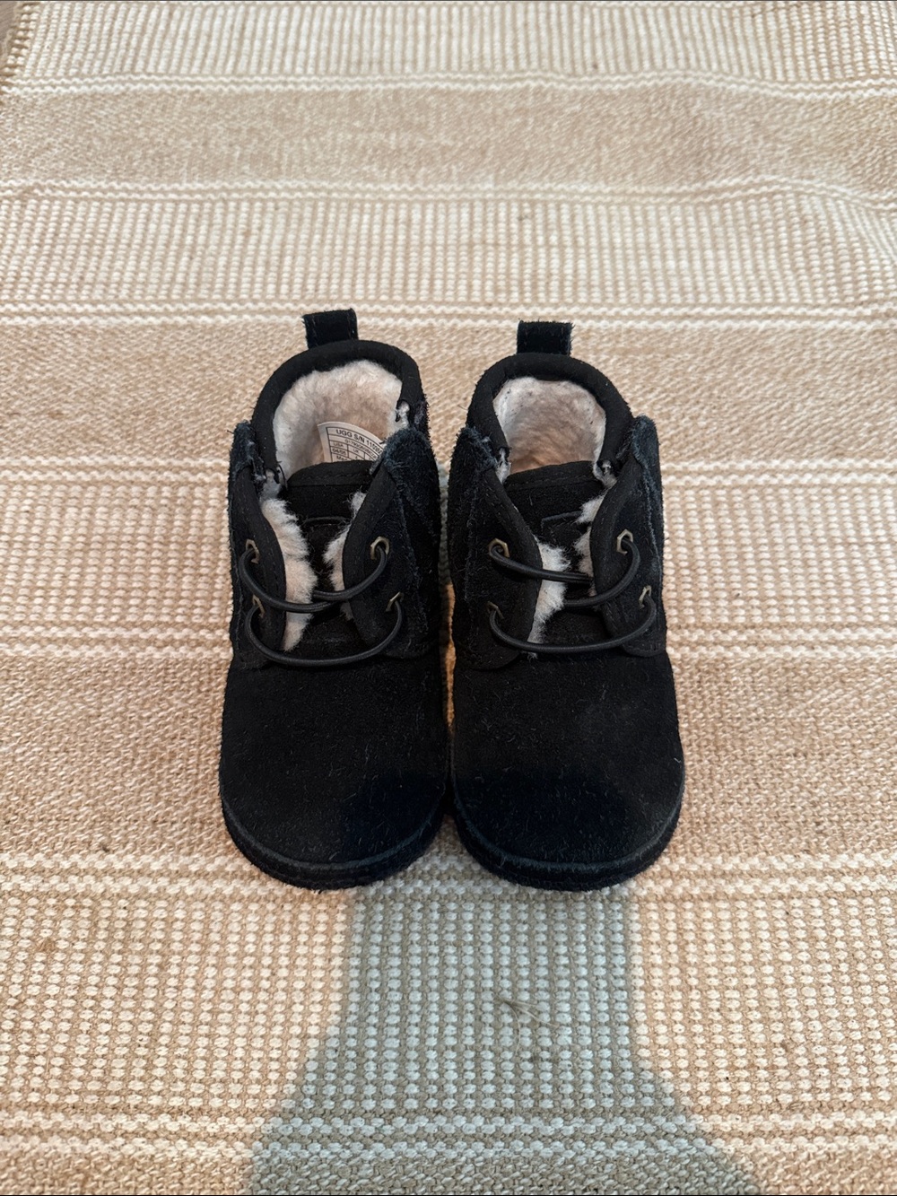 UGG Kids Black Suede Cozy Ankle Boots